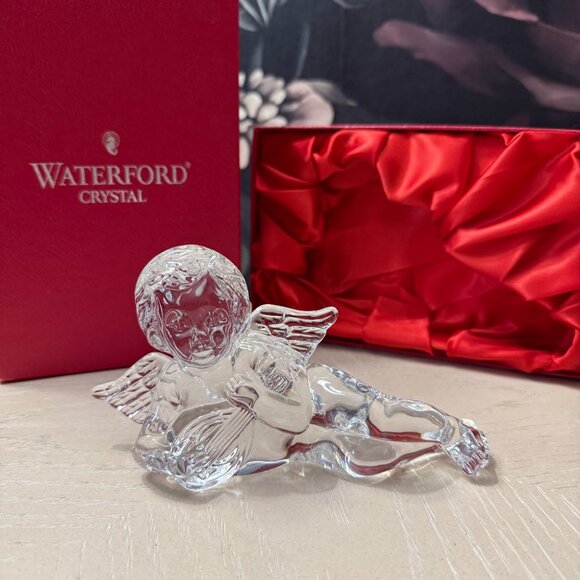 Waterford Crystal Cherub with Mandolin – Original Box & Satin Lining - Picture 2 of 3